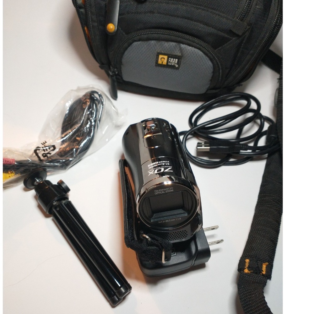 Panasonic HC-V10 HD Camcorder 70x Optical Zoom Black Video Camera Bundle Tested - Picture 2 of 6